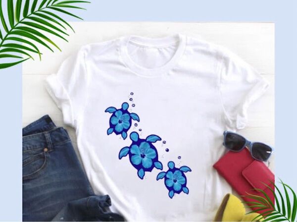 ホヌ ハワイアンTシャツ 海亀 フラ サーフ サマー 青 海 リゾート カジュアル おしゃれ レディース フラダンス ビーチ