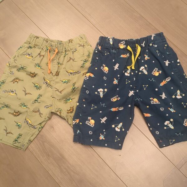 恐竜と宇宙柄ハーフパンツ2枚セット しまむら 短パン ショートパンツ 子供服