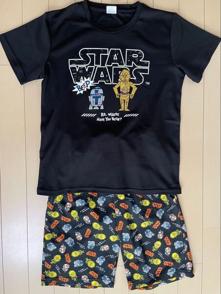 STAR WARS スターウォーズ/Tシャツ ハーフパンツ/サイズ 150/メッシュ 上下セット スポーツ パジャマ ルームウェア