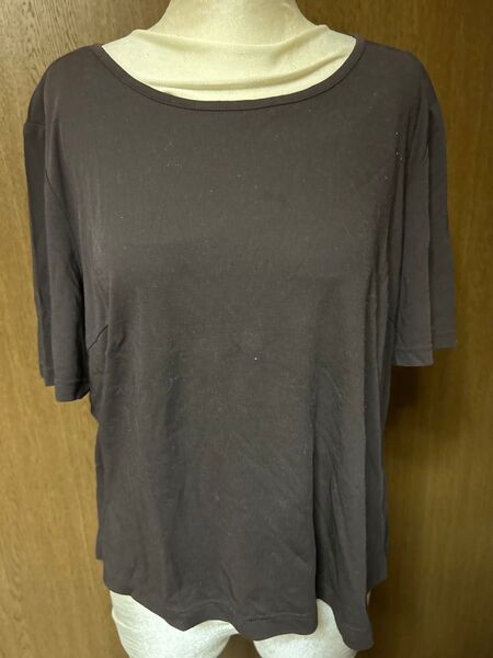 レリアン 半袖Tシャツ Tシャツ トップス 綿 ブラウン 15+ 半袖