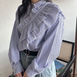 kutir アソートマルチウェイフリル付きシャツ M
