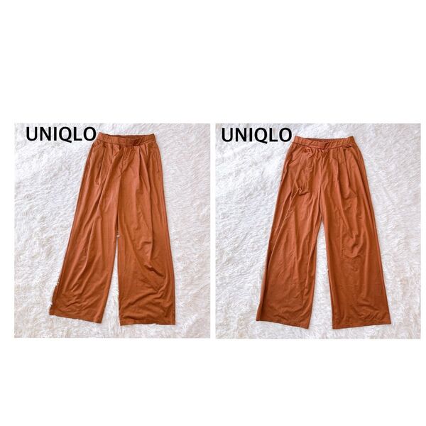 UNIQLO 楽ズボン オレンジ ポケット有 ウエストゴム イージーパンツ
