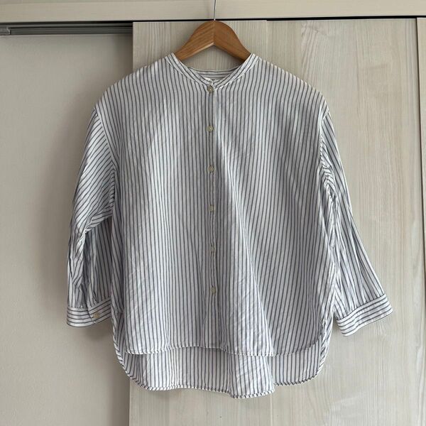 UNIQLO リネン混バンドカラーシャツ サイズM
