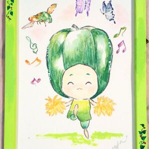 手書きイラストピーマン君
