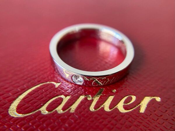 Cartier カルティエ 1Pダイヤモンド Cドゥ ウェディング プラチナ リング PT950