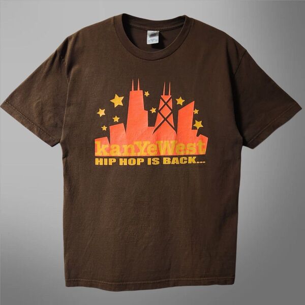 激レア★ 00s Kanye West カニエウェスト HIP HOP IS BACK ブラウン Tシャツ L