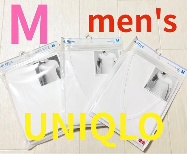 ●新品未開封●ユニクロメンズ●エアリズム半袖Tシャツ3枚セット●ホワイト白●M●