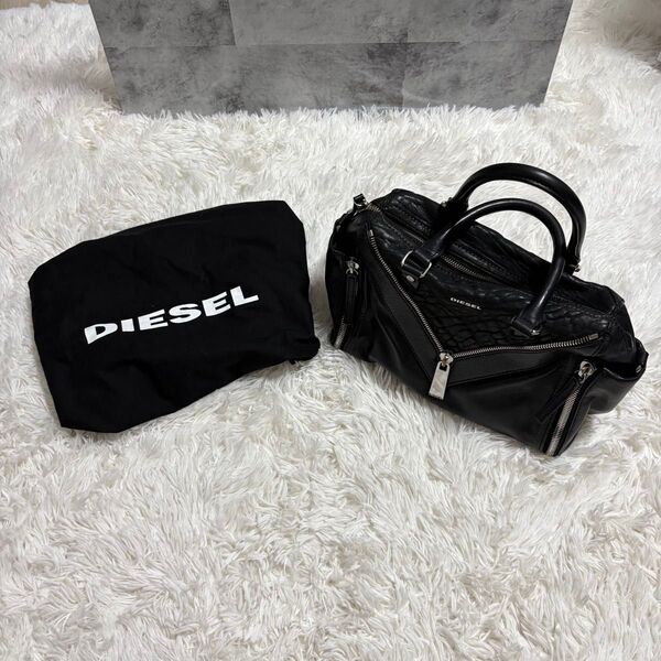 DIESEL ディーゼル ショルダーバッグ ハンドバッグ 2way 斜めがけ 黒