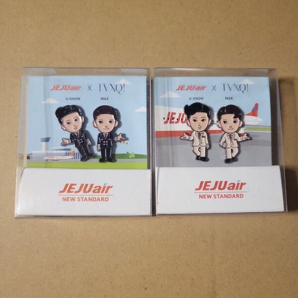 東方神起 チェジュ航空 公式 ピンバッジ ユノ チャンミン 2点セット