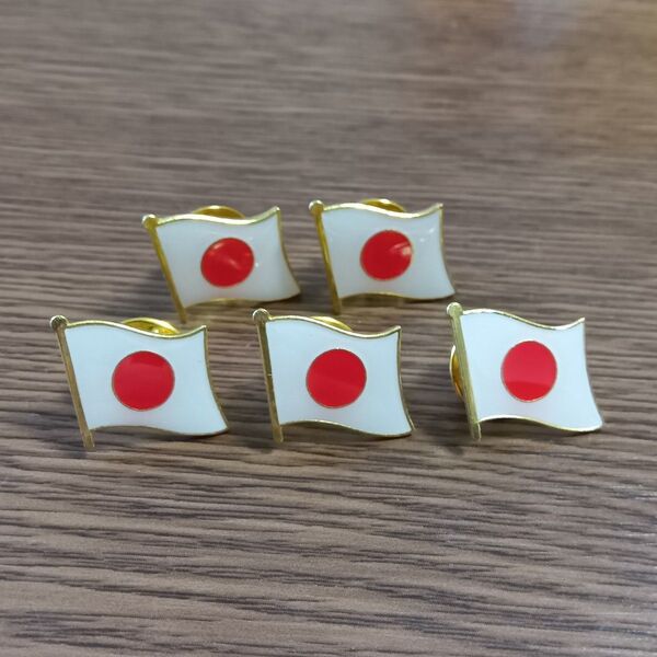 5個 ピンバッチ 日本 国旗 ピンバッジ ピンズ 日の丸