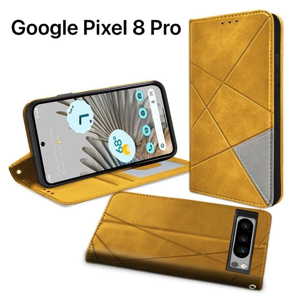 Google Pixel 8 Pro ケース 手帳型 カード収納 スタンド機能 財布 ストラップホール レザー 多機能 ブラウン
