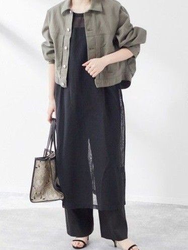 JOURNAL STANDARD L'ESSAGE メッシュ ノースリOP ブラック