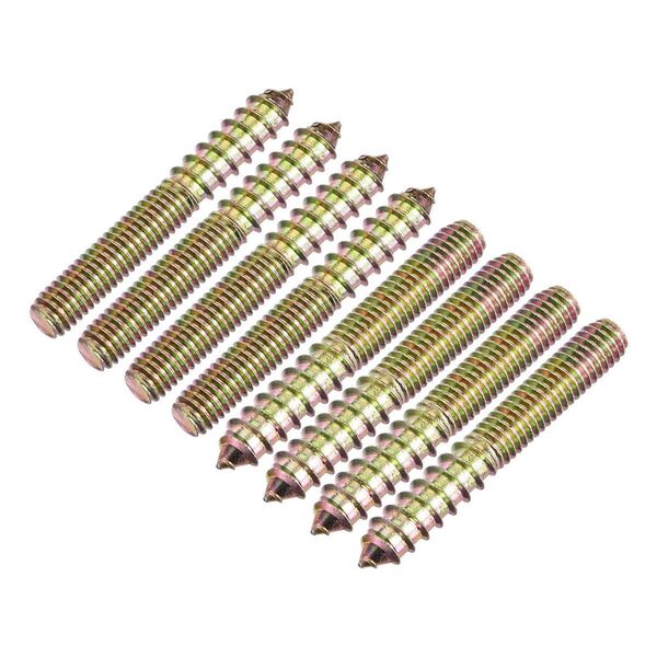 uxcell 3/8-16x2-3/4" ハンガーボルト 家具用 16個 ダブルエンドスクリュー木製ダウエルスクリュー