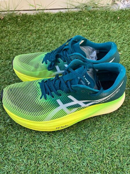 最終値下げです。アシックス メタスピードスカイ 27cm ASICS METASPEED SKY グリーン/イエロー