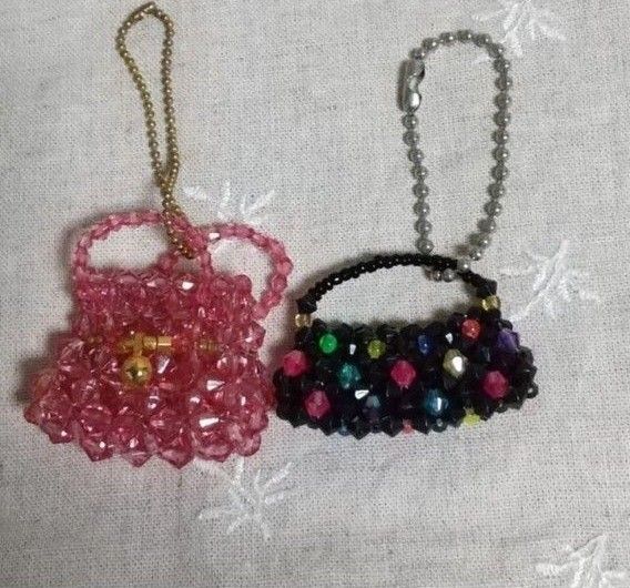 未使用 ハンドメイド ビーズ バックストラップ 2点セット①