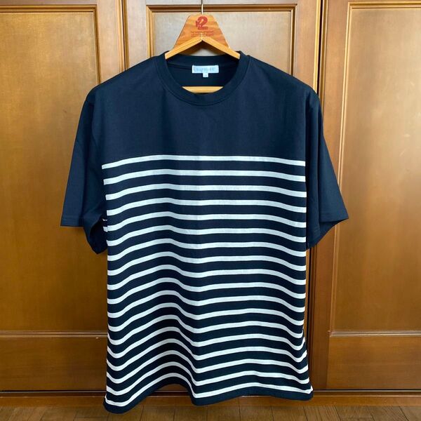 美品 SUFFUSE ネイビーボーダー柄 半袖Tシャツ・綿Tシャツ M 〜L