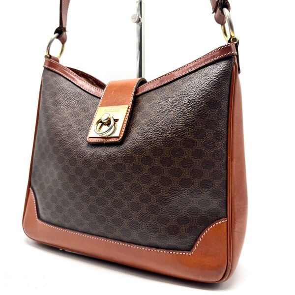 【美品】CELINE セリーヌ マカダム柄 肩掛け ワンショルダーバッグ ショルダーバッグ ガンチーニ