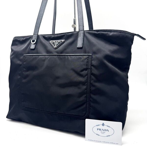 【近年モデル・Gカード付き】PRADA プラダ トートバッグ ショルダーバッグ 肩掛け サフィアーノレザー 1BG052 黒
