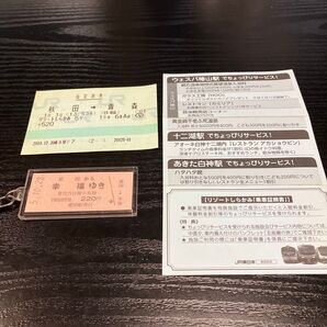 幸福駅切符キーホルダー、リゾートしらかみ指定席券