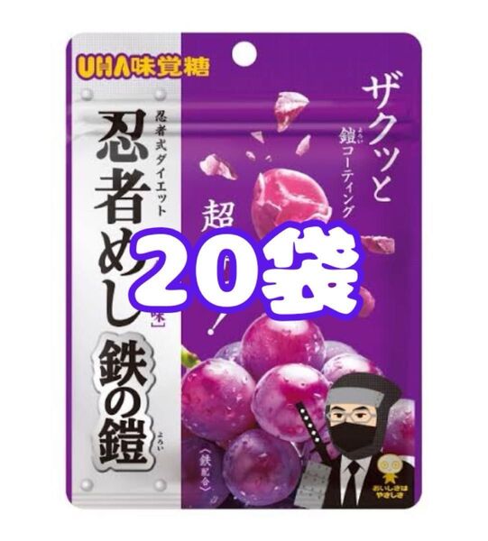 UHA味覚糖 忍者めし 鉄の鎧 グレープ味 グミ 20袋