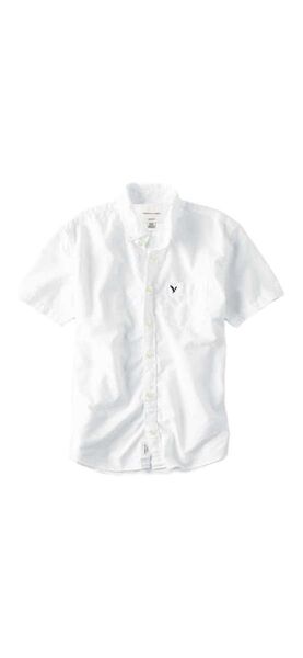 US Lサイズ アメリカンイーグル オックスフォードシャツ ホワイト American Eagle 半袖 ポロシャツ 夏服