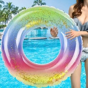 浮き輪 浮輪 うきわ O型 キラキラ 子供 遊び 夏休み