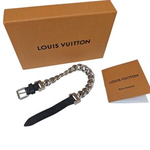 【美品】LOUIS VUITTON モノグラム エクリプス ブレスレット M64225 チェーン シルバー LV
