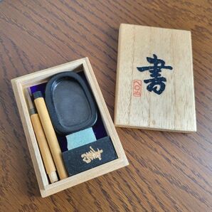 手ぬぐい かまわぬ ミニチュア書道セット 天然石筆毛筆綴 匿名配送