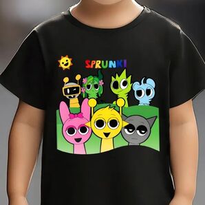 新品 Sprunki スプランキー Tシャツ 130 ブラック サイモン グレー