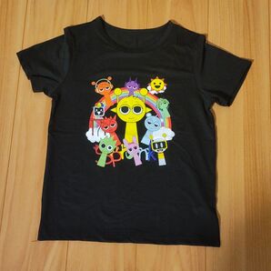 Sprunki スプランキー Tシャツ 120 130 サイモン ブラック 新品