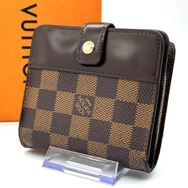 LOUIS VUITTON ルイヴィトン コンパクトジップ ダミエ 二つ折り 財布 N61668 ブラウン系 ウォレット
