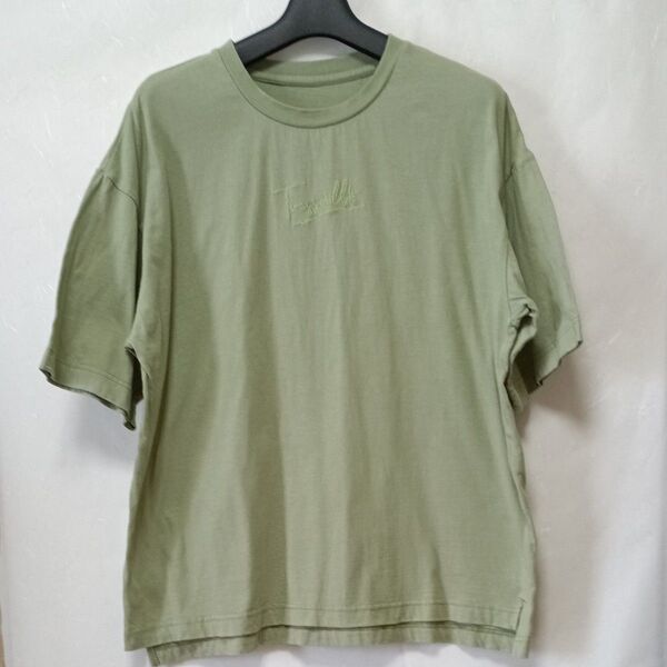 半袖Tシャツ 刺繍ロゴ グリーン サイズL相当