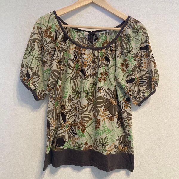 style zampa 花柄 半袖チュニック M カットソー ブラウス 半袖カットソー
