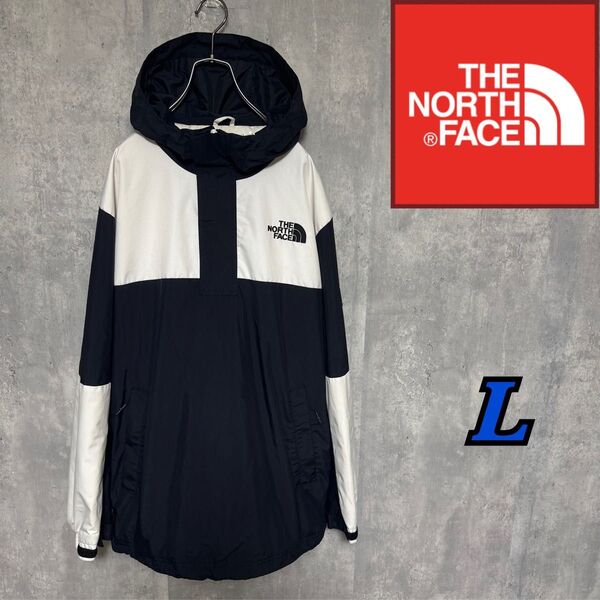 ノースフェイス マウンテンパーカー ブラック ホワイト メンズL THE NORTH FACE ナイロンジャケット