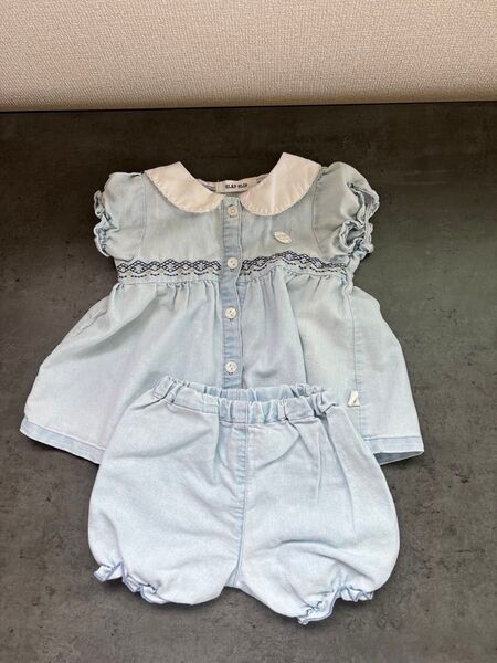 SLAP SLIP ベビー服 セットアップ デニム 70 80 トップス 女の子 まとめ売り 半袖