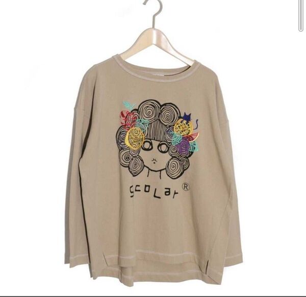 スカラー ScoLar エコバッグ付き スカラーフルーツ刺繍 ロングスリーブ Tシャツ 長袖 Tシャツ 新品 未使用