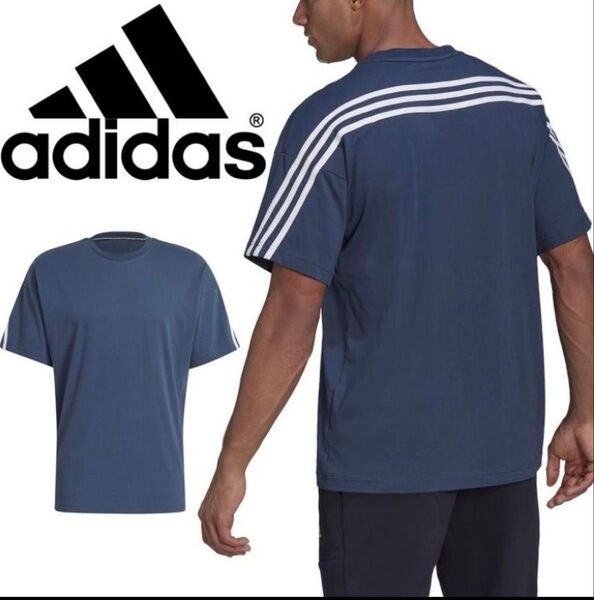 新品 adidas Tシャツ メンズS ネイビー