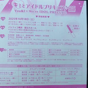 キミとアイドルプリキュア LIVE ライブ 先行抽選応募 キミプリ 即日発送 プリキュア 2025 応募券