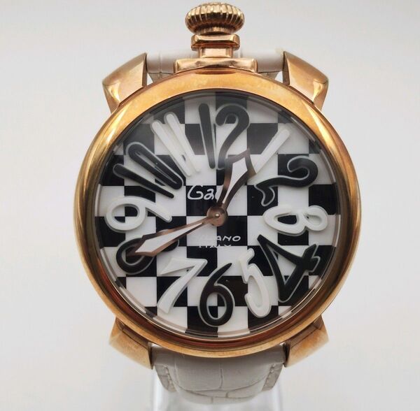 【可動品】GaGa MILANO ガガミラノ マヌアーレ48 チェス 腕時計 クォーツ メンズ