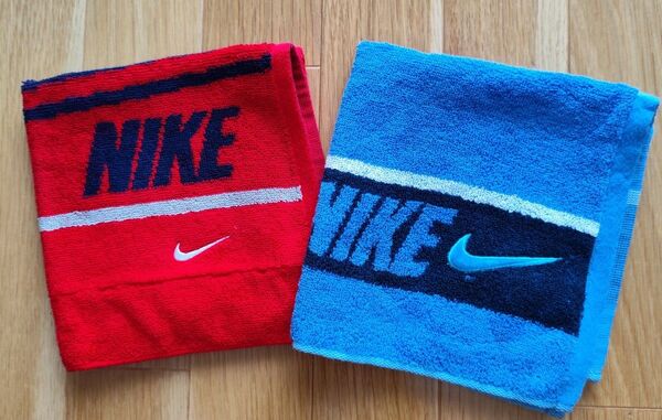 お値下げ!NIKE ハンドタオル 2枚セット レッド &ブルー(ループ付き)