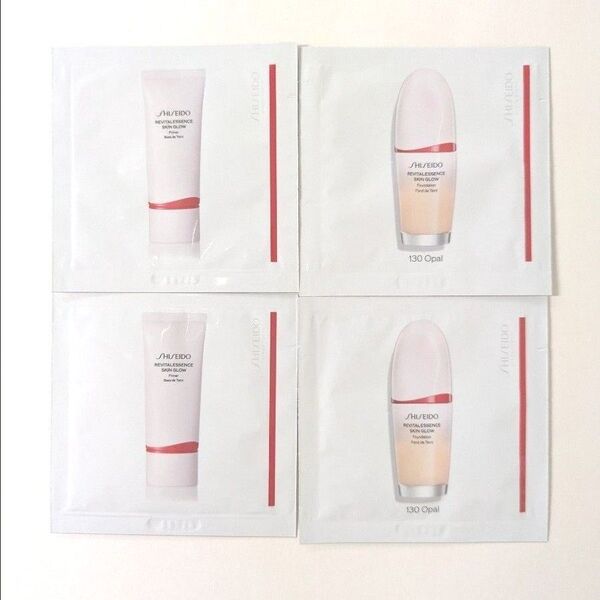 SHISEIDO 資生堂エッセンススキングロウプライマー&ファンデーション130Opal各2包サンプルセット