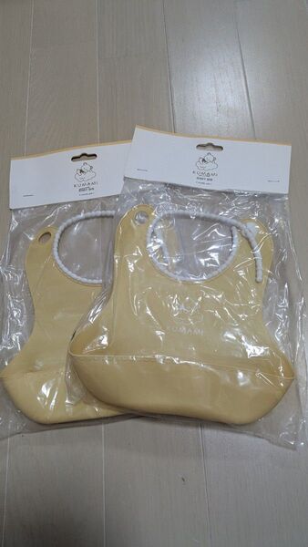 新品未使用品!234 KUMAMI 赤ちゃんお食事用スタイ 子供お食事エプロン2つセット