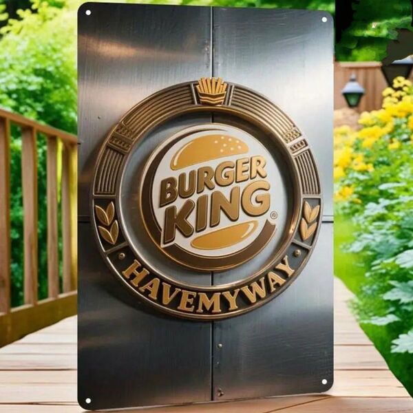 バーガーキング (27) BURGER KING ブリキ看板 アメリカン雑貨 ダイナー