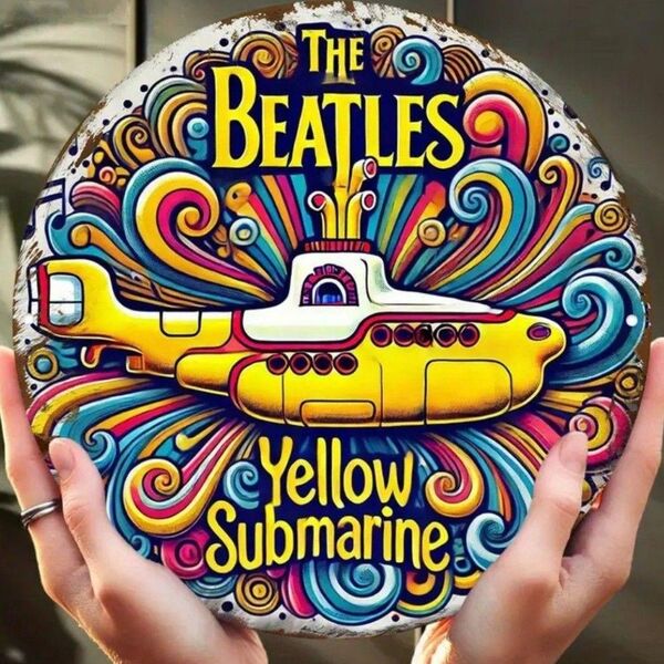 ビートルズ ⑧ イエロー・サブマリン Yellow Submarine ブリキ看板 アメリカン雑貨