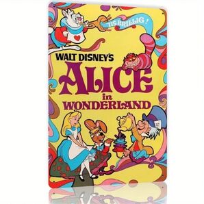 不思議の国のアリス ⑧ Alice in Wonderland 金属ブリキ看板 メタルプレート アメリカンヴィンテージアンティーク