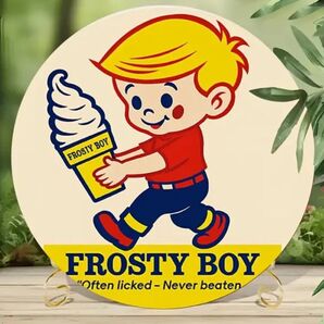 フロスティボーイ② FROSTY BOY ソフトクリーム ブリキ看板 オーバル インテリア アメリカン雑貨 世田谷ベース