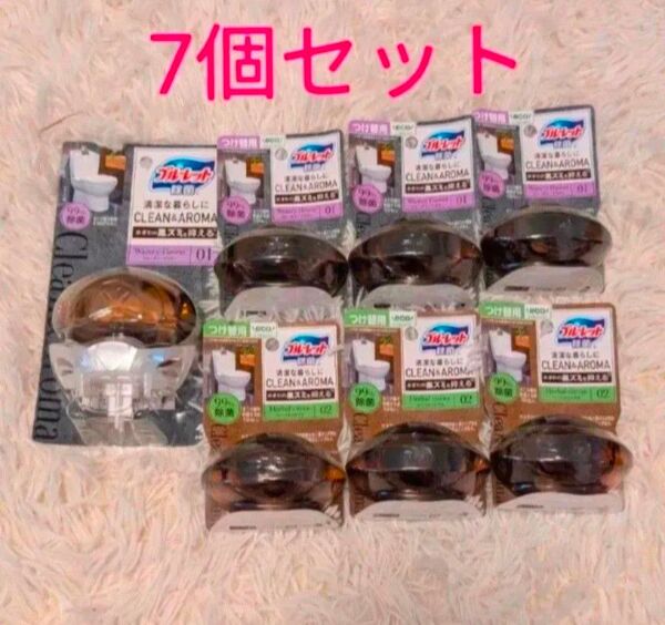 【残り1点】ブルーレット除菌 Clean&Aroma ウォータリーフラワー ハーバルシトラス 本体+つけ替え 7個セット