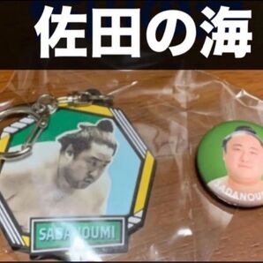 大相撲 ★ 佐田の海 ★ 大相撲ガチャ/ラバーキーホルダー&国技館売店すも〜る限定缶バッジ <新品>