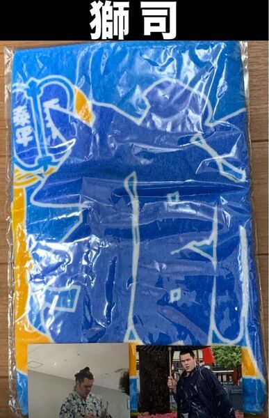 大相撲 ★ 獅司 ★ のぼり風力士タオル < 未使用品 >& おまけ生写真付き