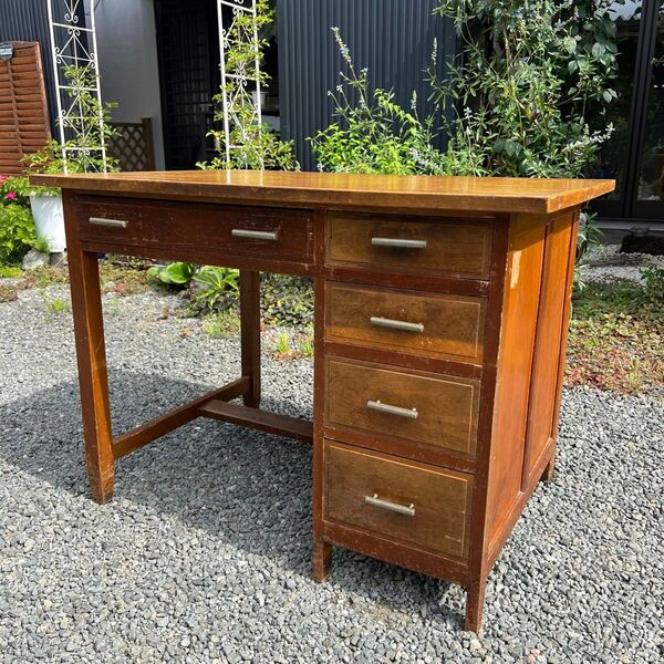 古道具 昭和レトロ アンティーク 学習机 作業台 古民家カフェ ヴィンテージ vintage